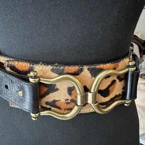 Leather Animal Hair Accent Belt